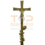 KRZYŻ MOSIĘŻNY 2x1cm ZŁOTY Z WIZERUNKIEM