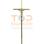 KRZYŻ NIERDZEWKA 10X10 ZŁOTY Z PASYJKĄ