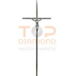 KRZYŻ ZE STALI NIERDZEWNEJ KWADRAT Z WIZERUNKIEM 10x10mm