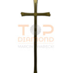 KRZYŻ MOSIĘŻNY ZŁOTY ROWEK CZARNY 50cm