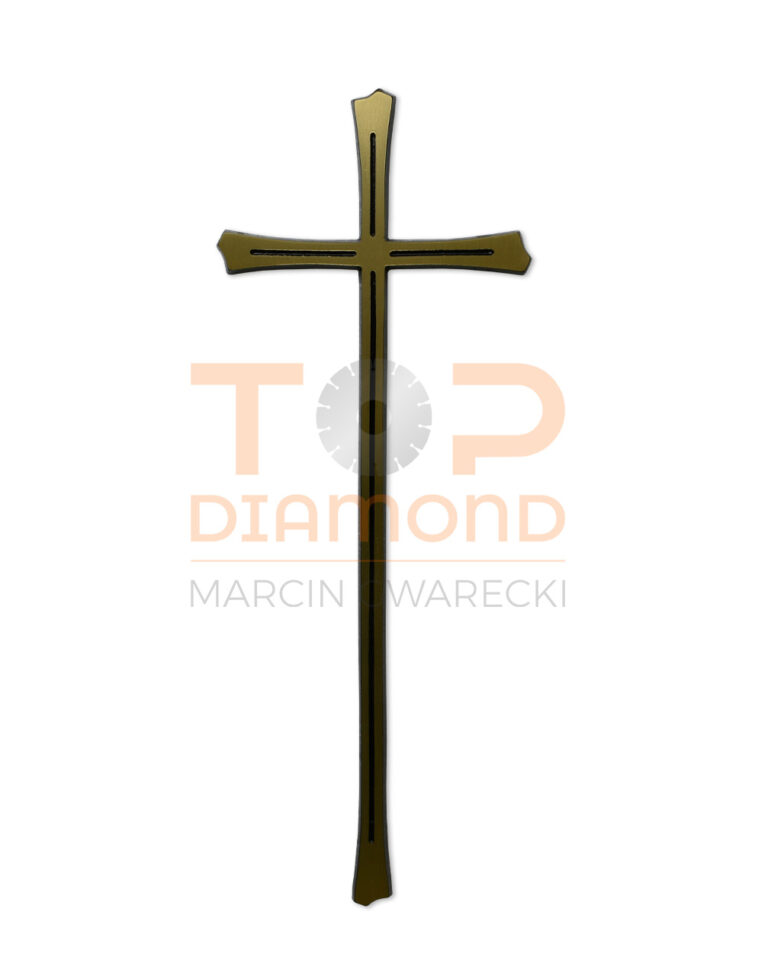 KRZYŻ MOSIĘŻNY ZŁOTY ROWEK CZARNY 50cm