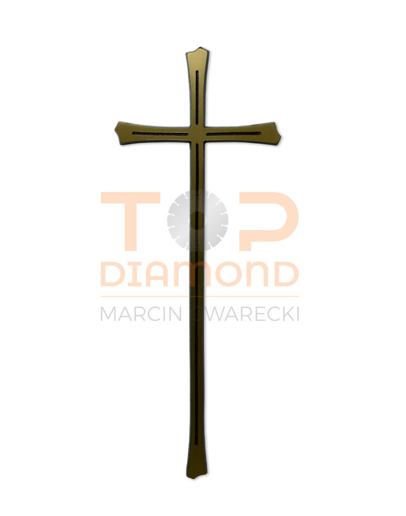 KRZYŻ MOSIĘŻNY ZŁOTY ROWEK CZARNY 50cm