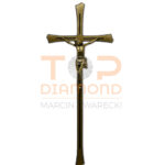 KRZYŻ MOSIĘŻNY ZŁOTY ROWEK CZARNY 48cm