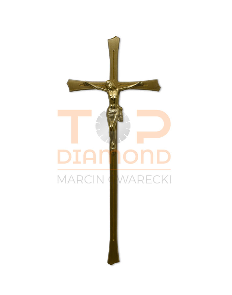 KRZYŻ MOSIĘŻNY ZŁOTY ROWEK JASNY 48CM