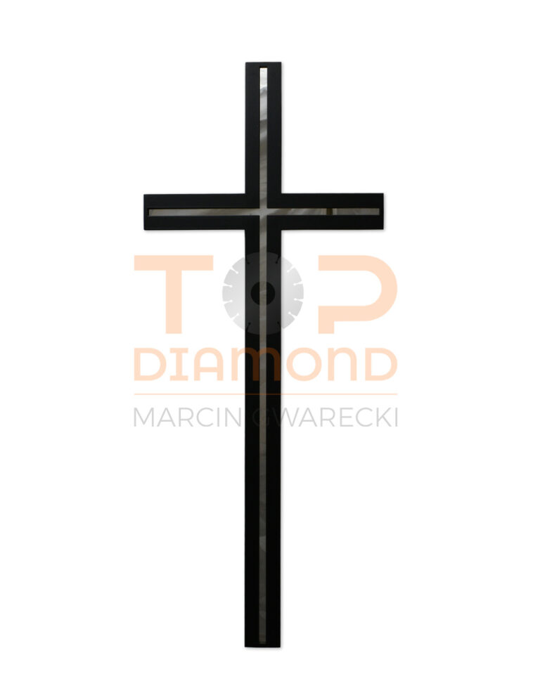KRZYŻ ZE STALI NIERDZEWNEJ KWADRAT Z ROWKIEM CZARNY