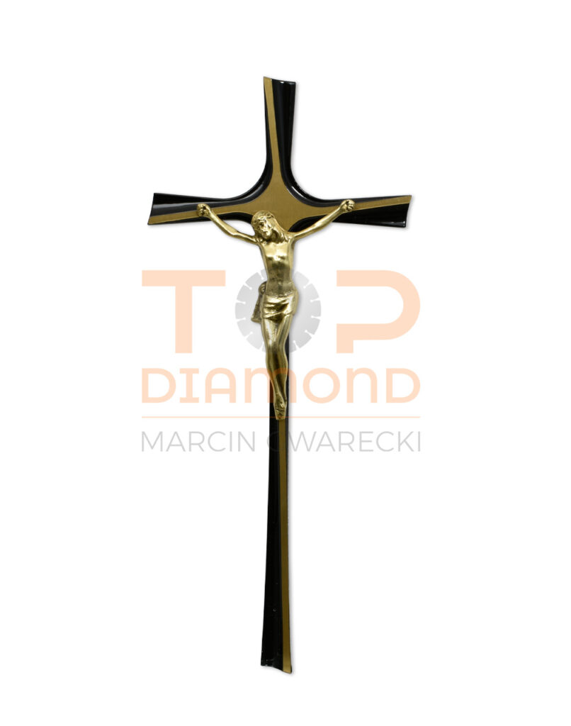 KRZYŻ Z WIZERUNKIEM MOSIĘŻNY ŚMIGŁO CZARNO-ZŁOTY