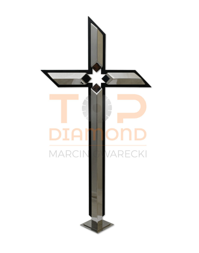 KRZYŻ NIERDZEWKA KT12 Z CZARNĄ RAMKĄ 100cm STOJĄCY