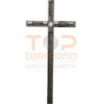 KRZYŻ ZE STALI NIERDZEWNEJ LINA OKRĄGŁA Z BLASZKĄ