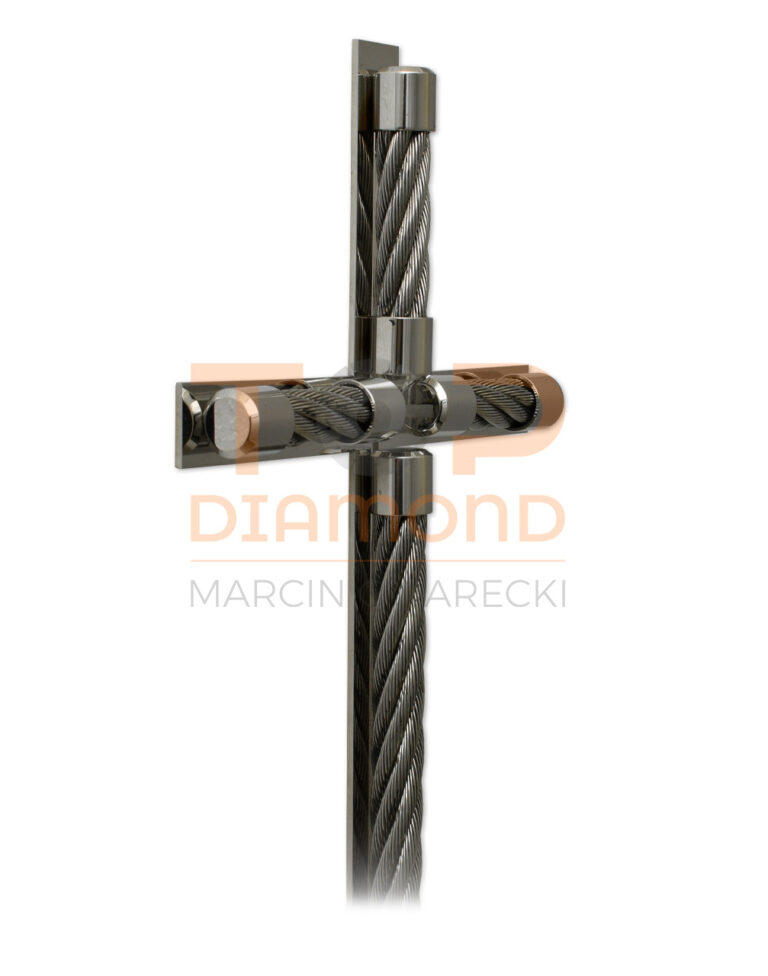 KRZYŻ ZE STALI NIERDZEWNEJ LINA OKRĄGŁA Z BLASZKĄ