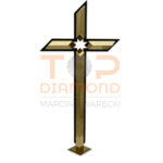 KRZYŻ NIERDZEWKA KT12 Z CZARNĄ RAMKĄ 100cm ZŁOTY