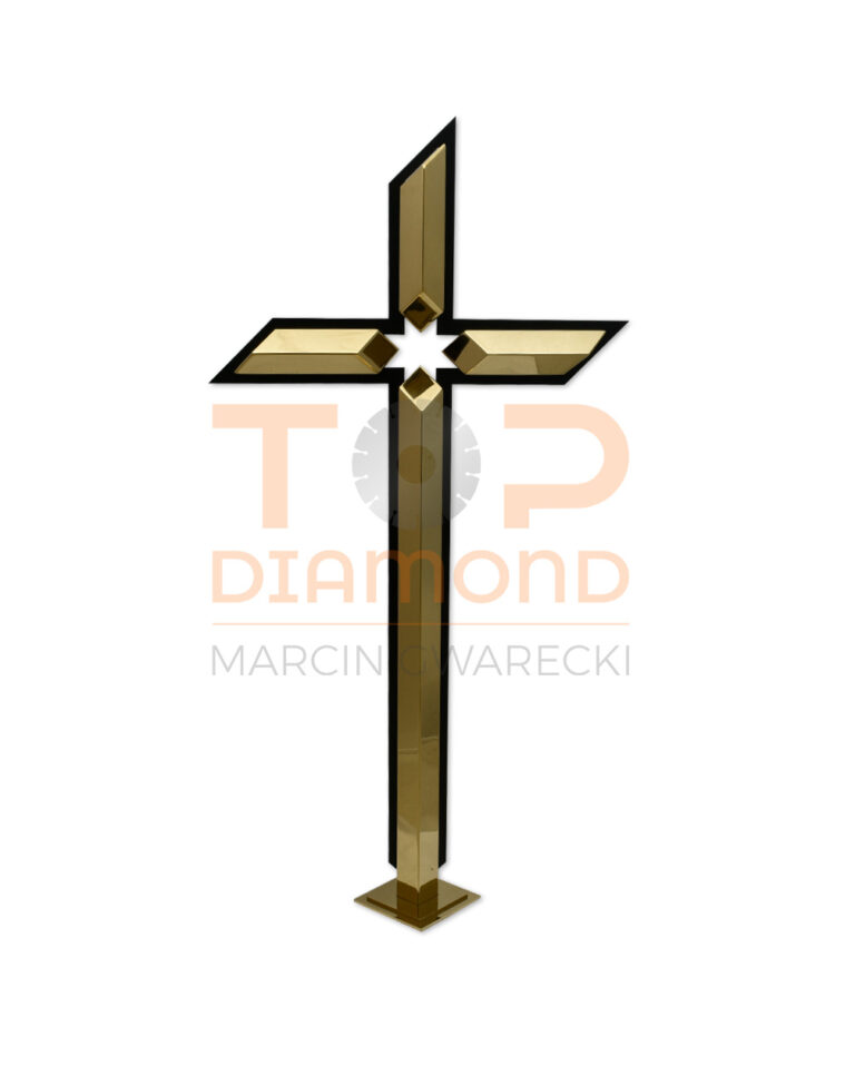 KRZYŻ NIERDZEWKA KT12 Z CZARNĄ RAMKĄ 100cm ZŁOTY