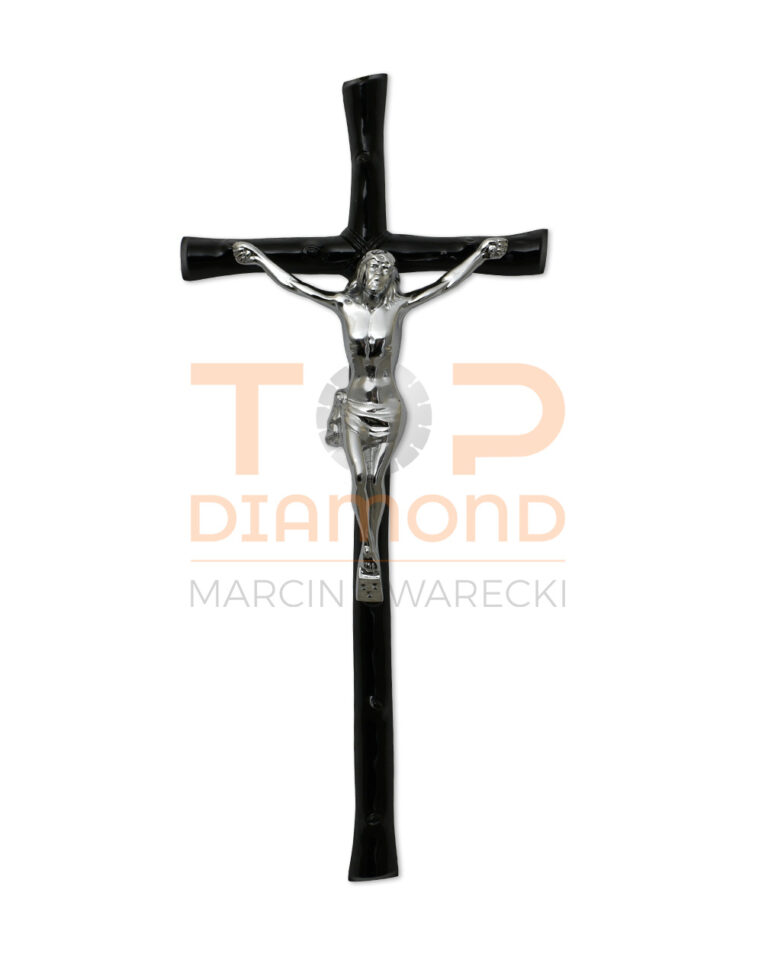 KRZYŻ MOSIĘŻNY ZE WZOREM DRZEWKA CZARNY