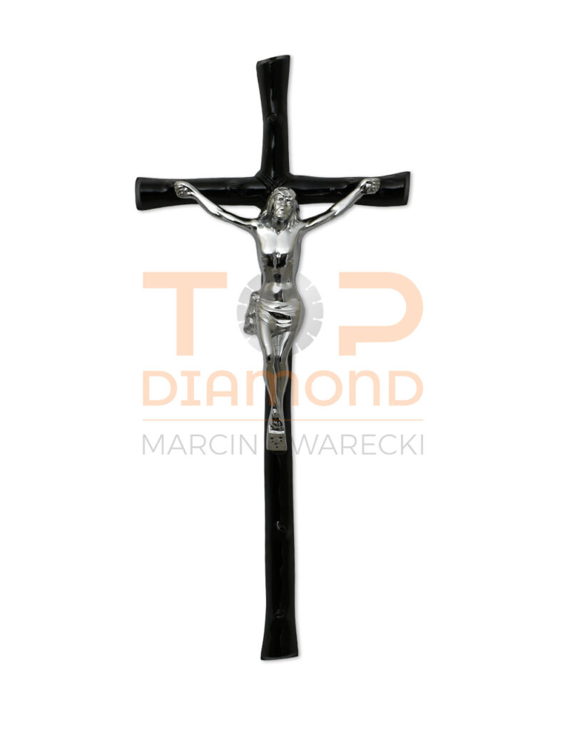 KRZYŻ MOSIĘŻNY ZE WZOREM DRZEWKA CZARNY