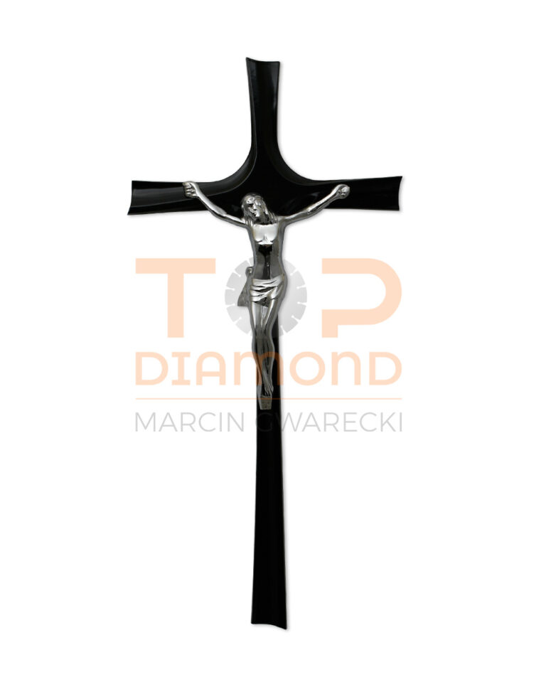 KRZYŻ Z WIZERUNKIEM MOSIĘŻNY ŚMIGŁO CZARNY - 40 cm Z WIZERUNKIEM