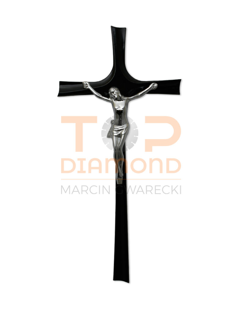 KRZYŻ Z WIZERUNKIEM MOSIĘŻNY ŚMIGŁO CZARNY - 40 cm Z WIZERUNKIEM