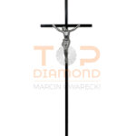 KRZYŻ ALUMINIOWY KWADRAT Z WIZERUNKIEM CZARNY