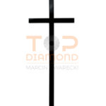 KRZYŻ MOSIĘŻNY 50cm CZARNY PŁASKI 2×1