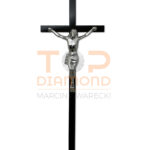 KRZYŻ Z WIZERUNKIEM MOSIĘŻNY 50cm CZARNY PŁASKI 2×1