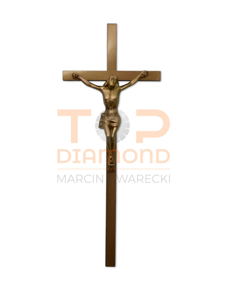 KRZYŻ Z WIZERUNKIEM MOSIĘŻNY 50cm WŁOCH PŁASKI 2×1