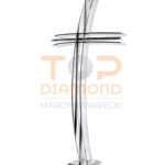 KRZYŻ STOJĄCY ZE STALI NIERDZEWNEJ SZABLA KS1 ŁUKOWATY Z PRĘTEM