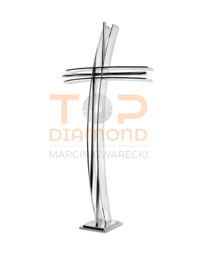 KRZYŻ STOJĄCY ZE STALI NIERDZEWNEJ SZABLA KS1 ŁUKOWATY Z PRĘTEM