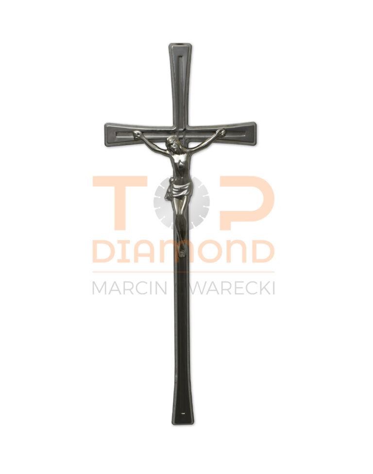 KRZYŻ ZE STALI NIERDZEWNEJ BLASZKA Z WIZERUNKIEM