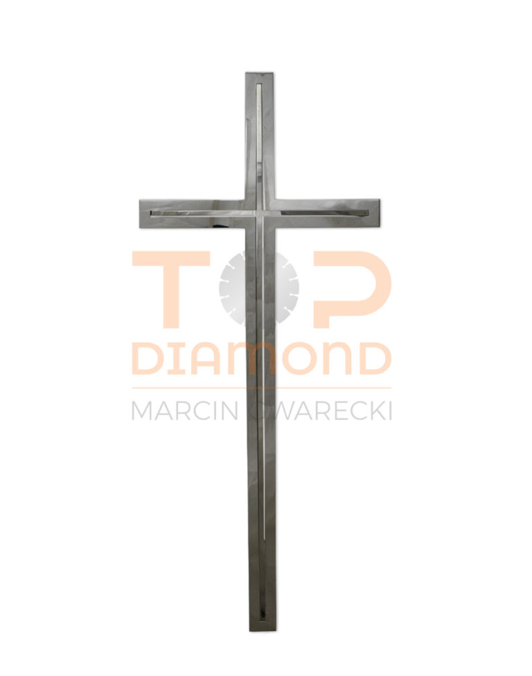 KRZYŻ WISZĄCY ZE STALI NIERDZEWNEJ Z WYPUKŁYM PŁASKOWNIKIEM