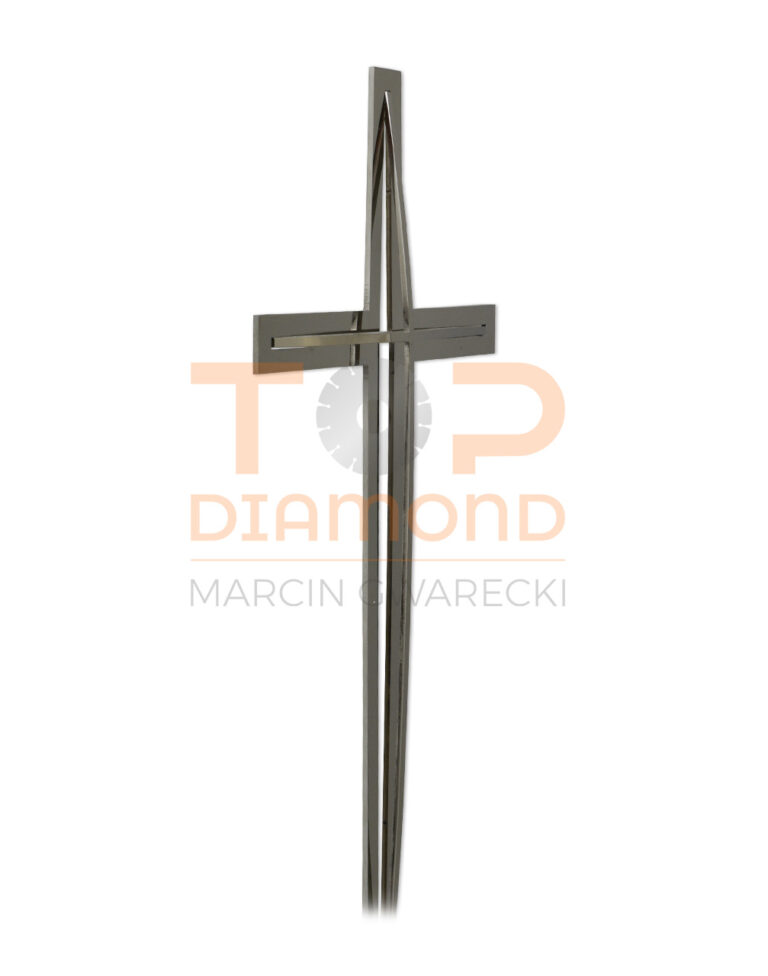 KRZYŻ WISZĄCY ZE STALI NIERDZEWNEJ Z WYPUKŁYM PŁASKOWNIKIEM