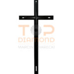 KRZYŻ WISZĄCY ZE STALI NIERDZEWNEJ Z WYPUKŁYM PŁASKOWNIKIEM CZARNY