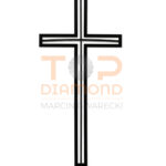 KRZYŻ WISZĄCY ZE STALI NIERDZEWNEJ ŻAGIEL CZARNY