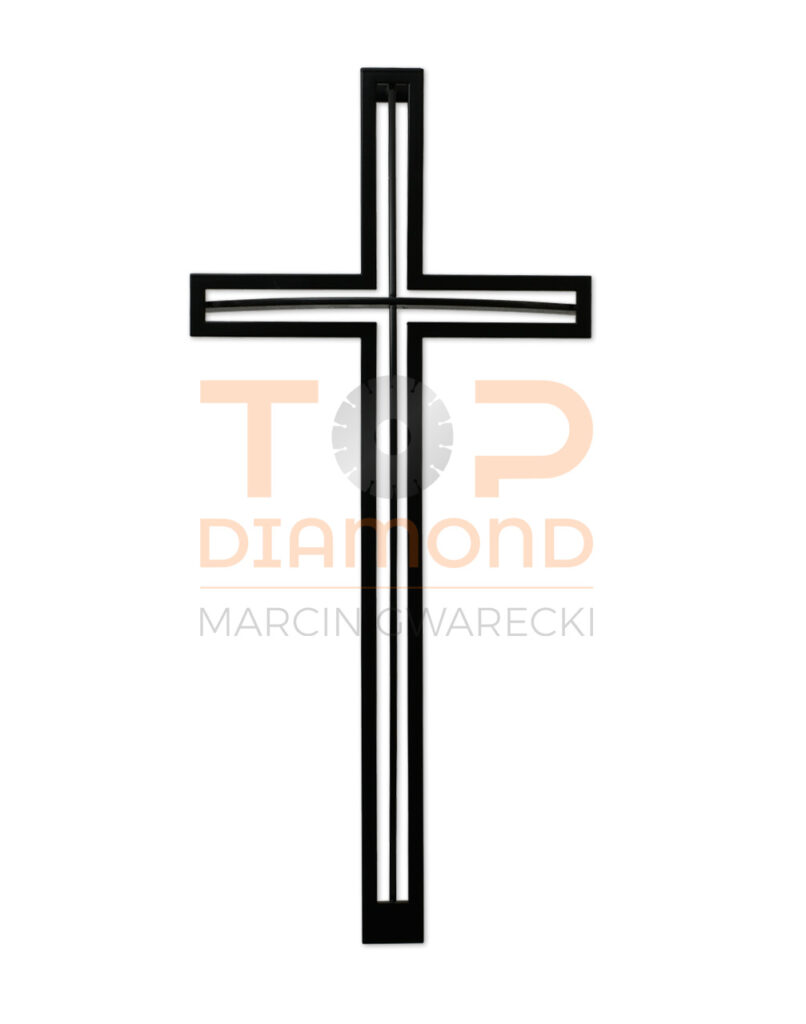 KRZYŻ WISZĄCY ZE STALI NIERDZEWNEJ ŻAGIEL CZARNY