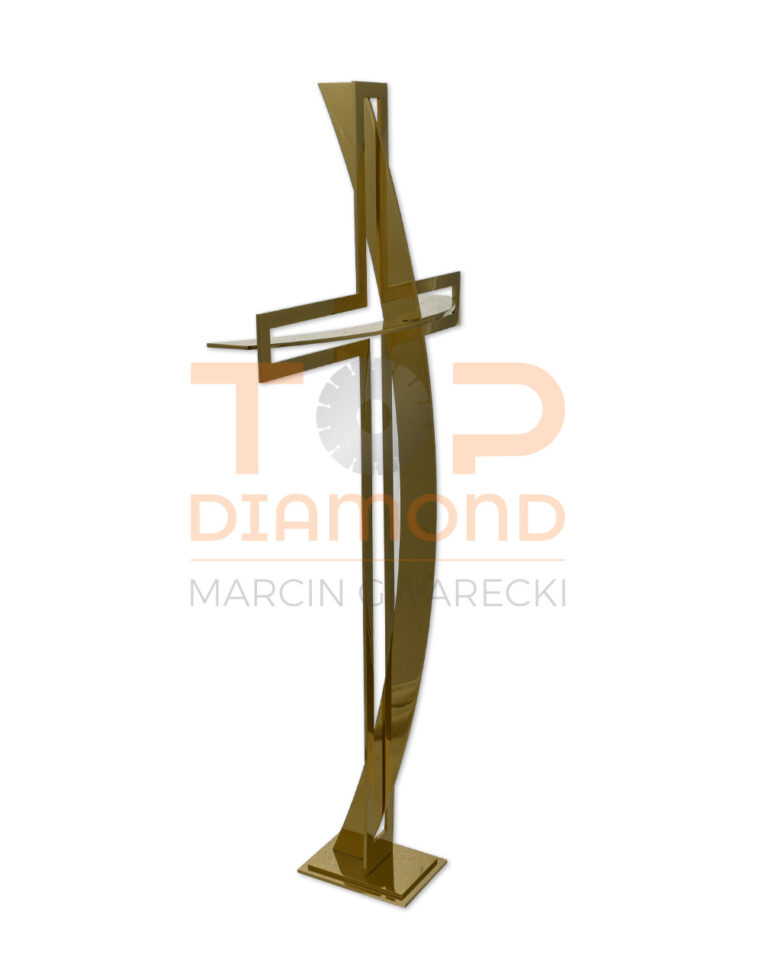 KRZYŻ NIERDZEWKA KT11 ŁUKOWATY ŻAGIELEK 80cm ST ZŁ