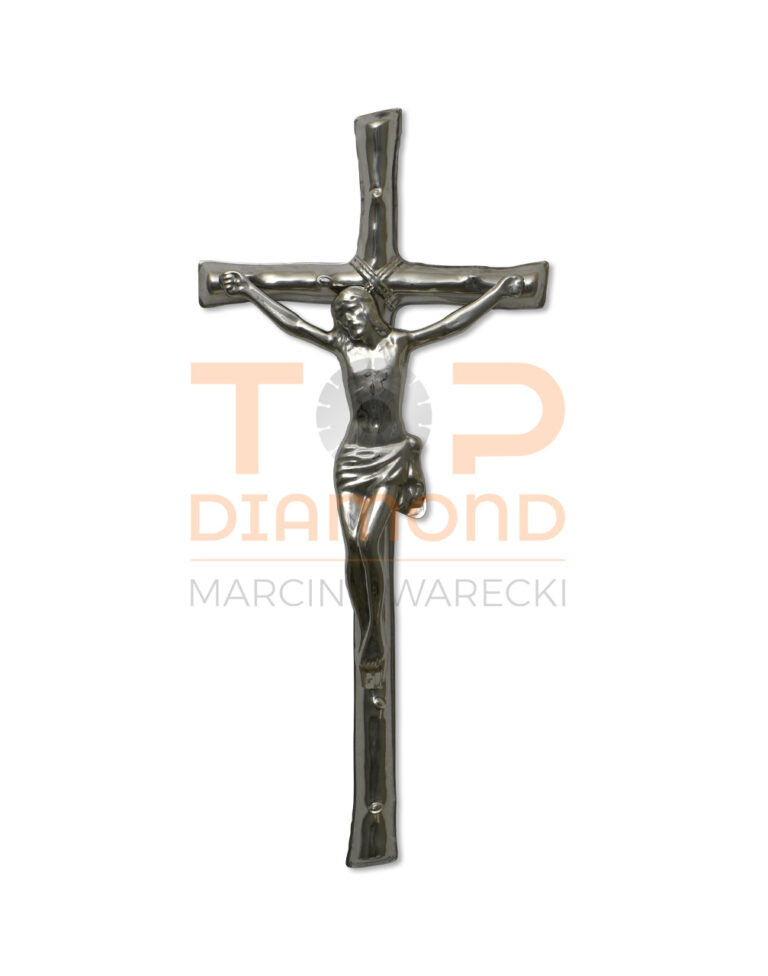 KRZYŻ ZE STALI NIERDZEWNEJ BLASZKA DRZEWKO 46cm